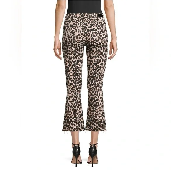 Paige Colette High-Rise Leopard Kick Flare Jeans